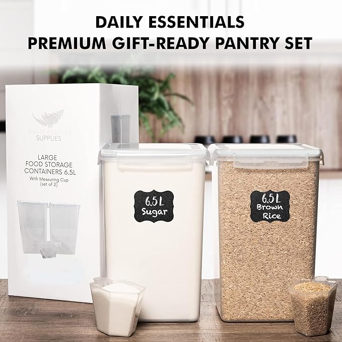 WHITE FEATHER SUPPLIES 2 PC Large Food Storage Containers