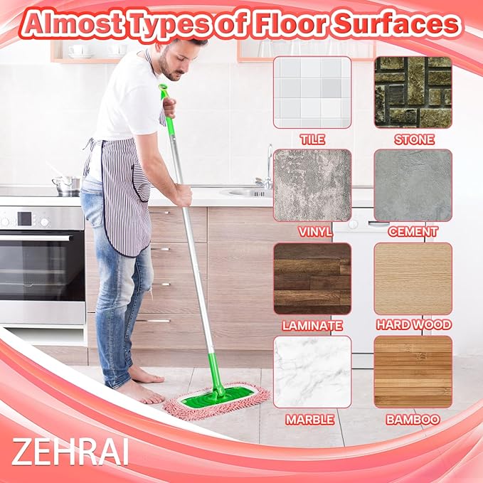 6Pcs Reusable Microfiber Mop Pads Compatible