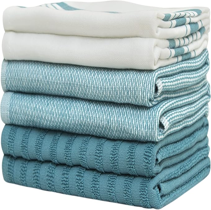 Premium Kitchen Towels | Large Cotton Dish Towels | Flat & Terry Highly