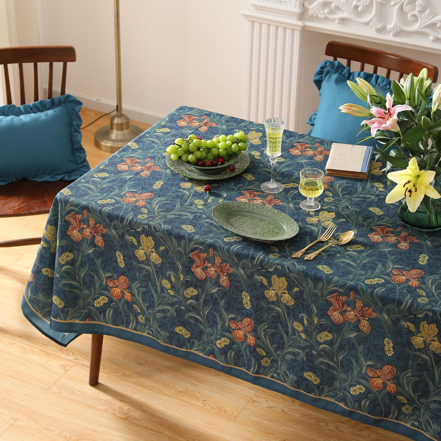 patdrea Vintage French Linen Tablecloth,Rectangular,110"x63"-Herbert C