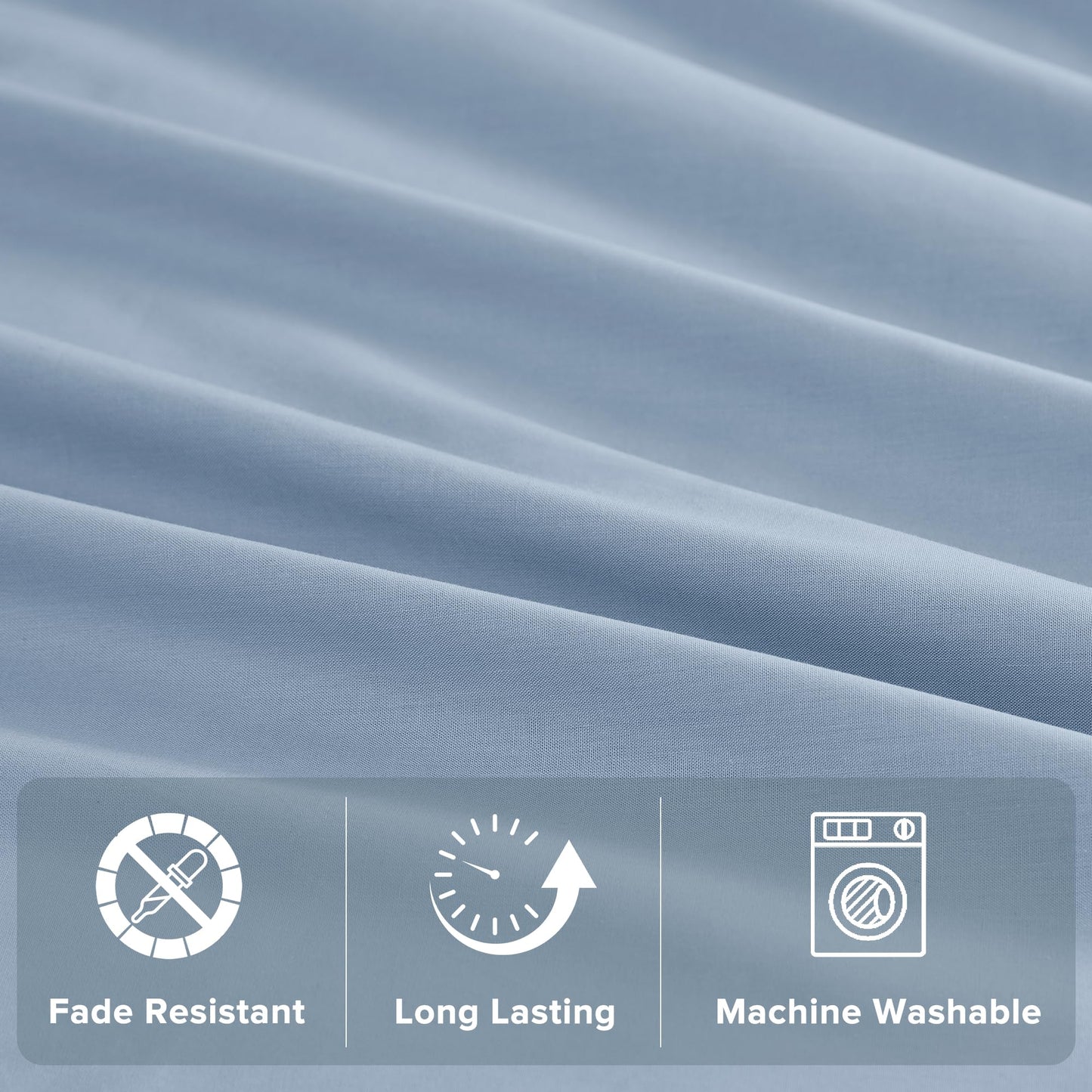 Comfort Spaces 100% Cotton Sheet Set Breathable, Lightweight, Soft with 14" Elastic Pocket Fits up to 16" Mattress, All Season Cozy Bedding, Matching Pillow Case, King Blue 4 Piece