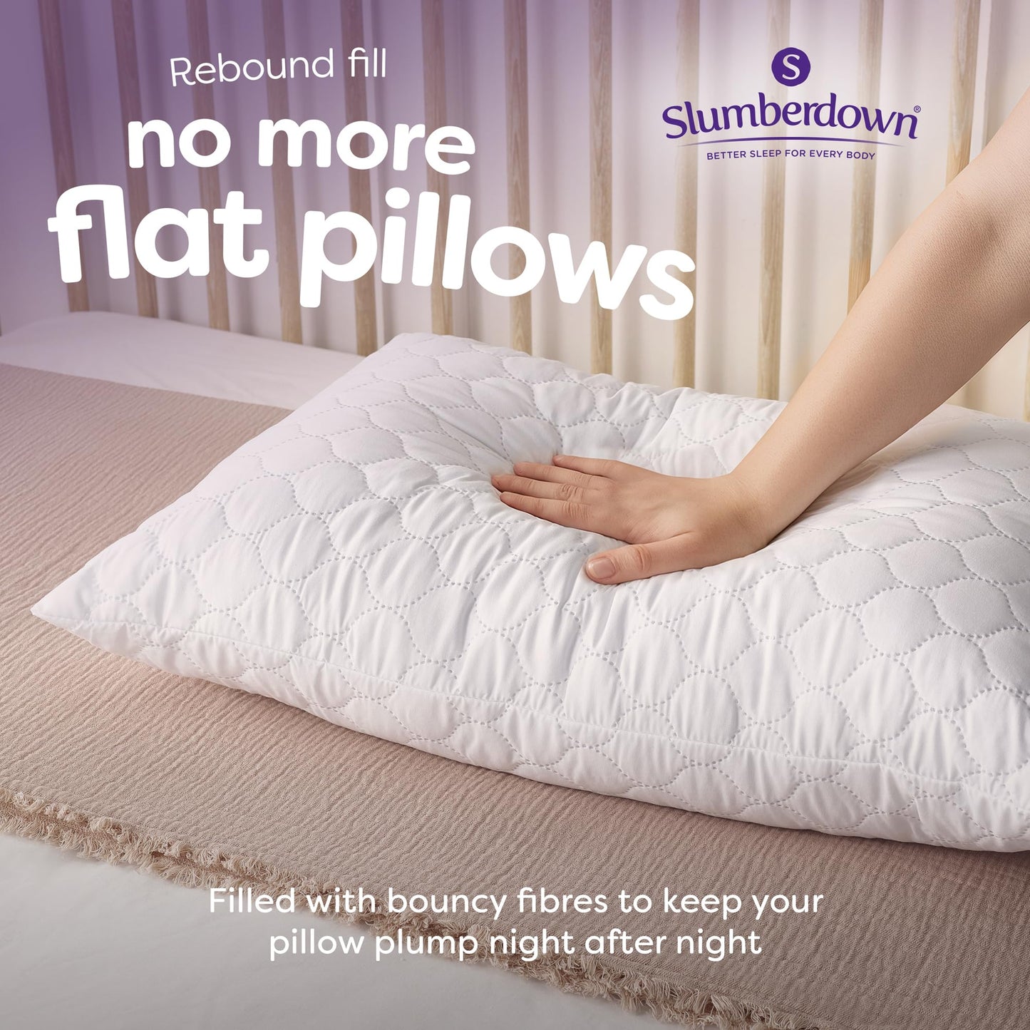 Slumberdown Pillows 2 Pack Hotel Quality – Firm, Plump Hypoallergenic Pillows for Back & Side Sleepers, Sleep Better. Feel Better
