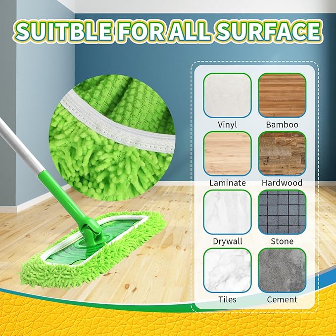 6Pcs Reusable Microfiber Mop Pads Compatible