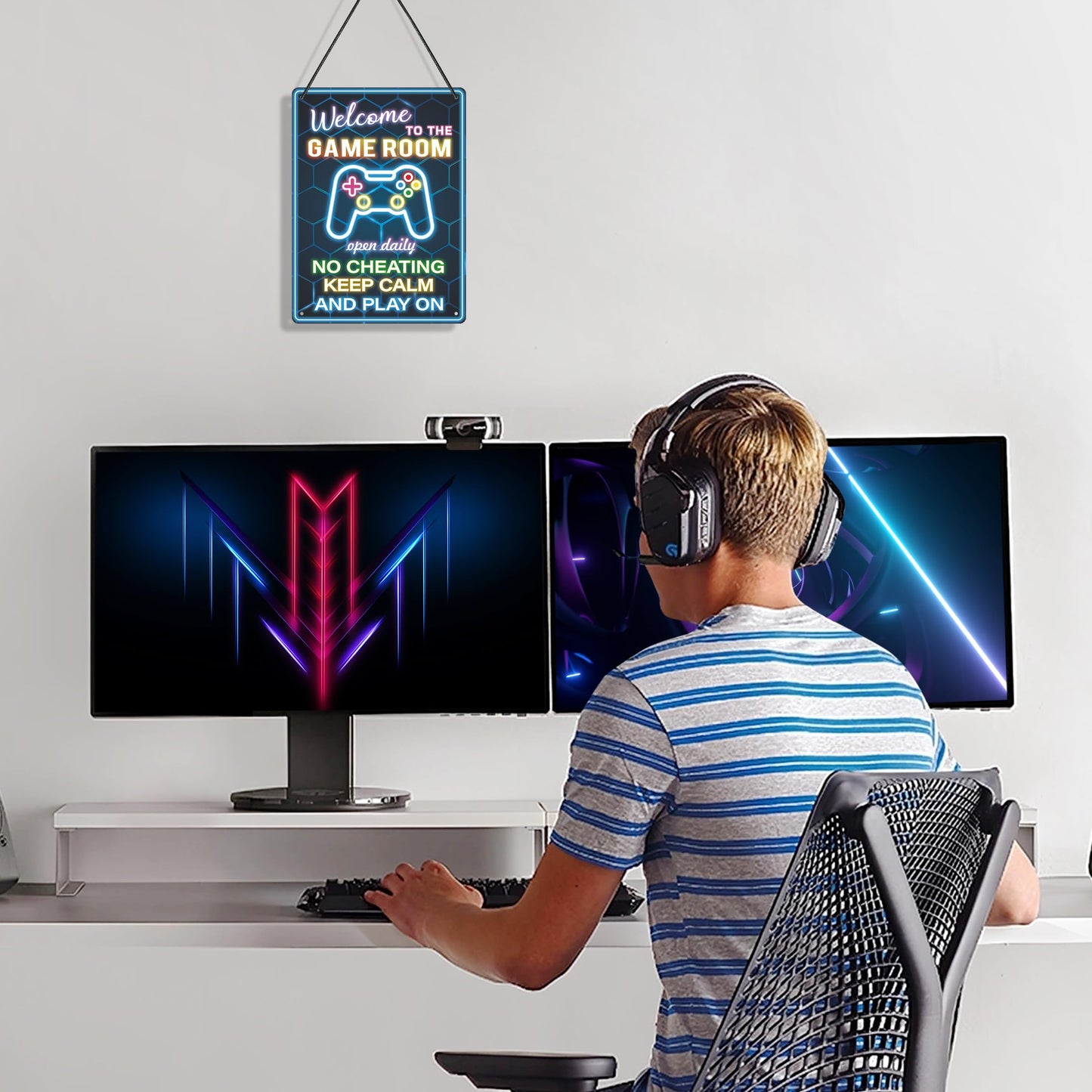 Welcome to the Game Room Neon Sign - Game decor for boys room,Perfect Gamer Gift for Son, Friends, Game Lover(11 * 8inches,Rope included)