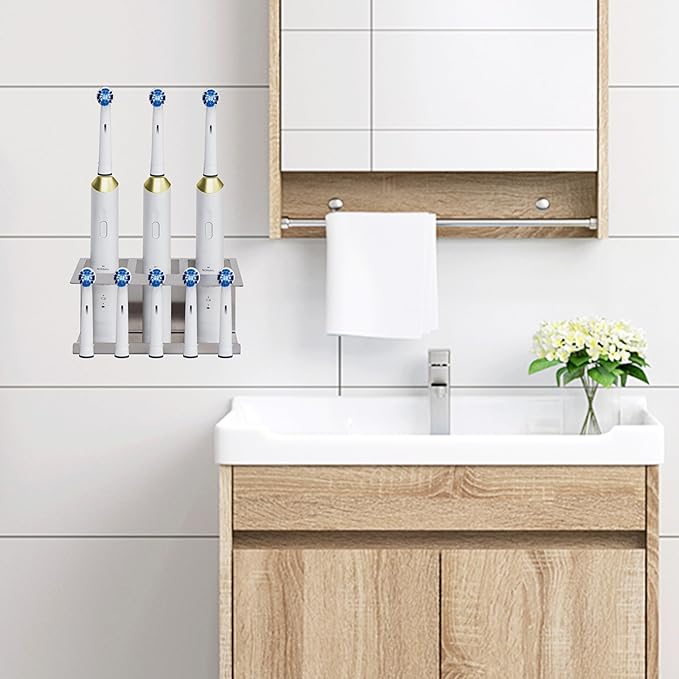 Toothbrush Holders Wall Mounted Electric Toothbrush Holder Stainless Steel