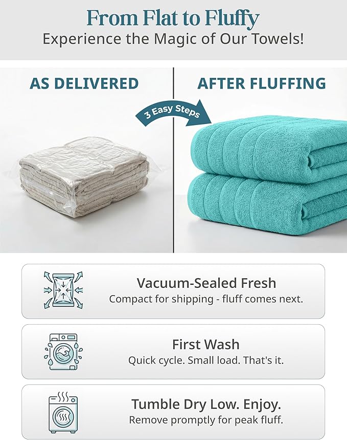 24-Piece Towels for Bathroom – 100% Cotton Towel sets, 2 Bath Sheets, 2 Bath