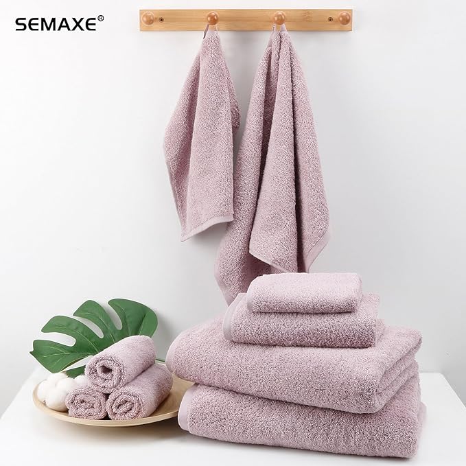 SEMAXE Purple Hand Towels for Bathroom, 100% Cotton Towels