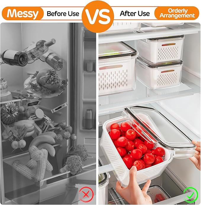 6 PCS Fruit Storage Containers for Fridge