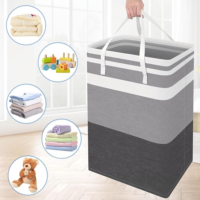 BlissTotes 3-Pack Laundry Basket, Freestanding&Waterproof Laundry Hamper