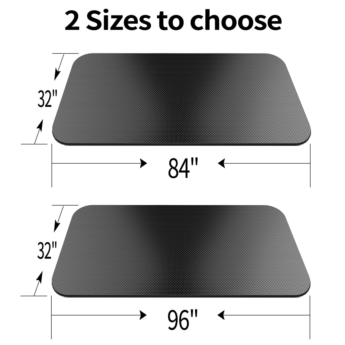 TONINT Large Exercise Mat, Equipment Mat,Treadmill Bike Workout Mats for Home Gym Flooring Rubber Mat Fitness Yoga Cardio Weightlifting, Jump Rope, Non-slipping, 2.65-Feet x 7-Feet