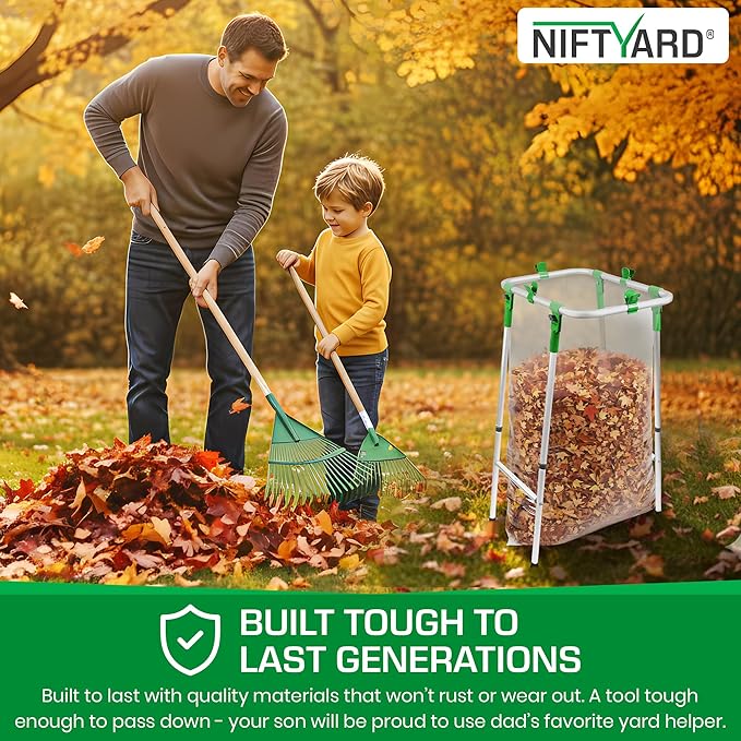 Adjustable & Foldable Leaf Bag Holder,