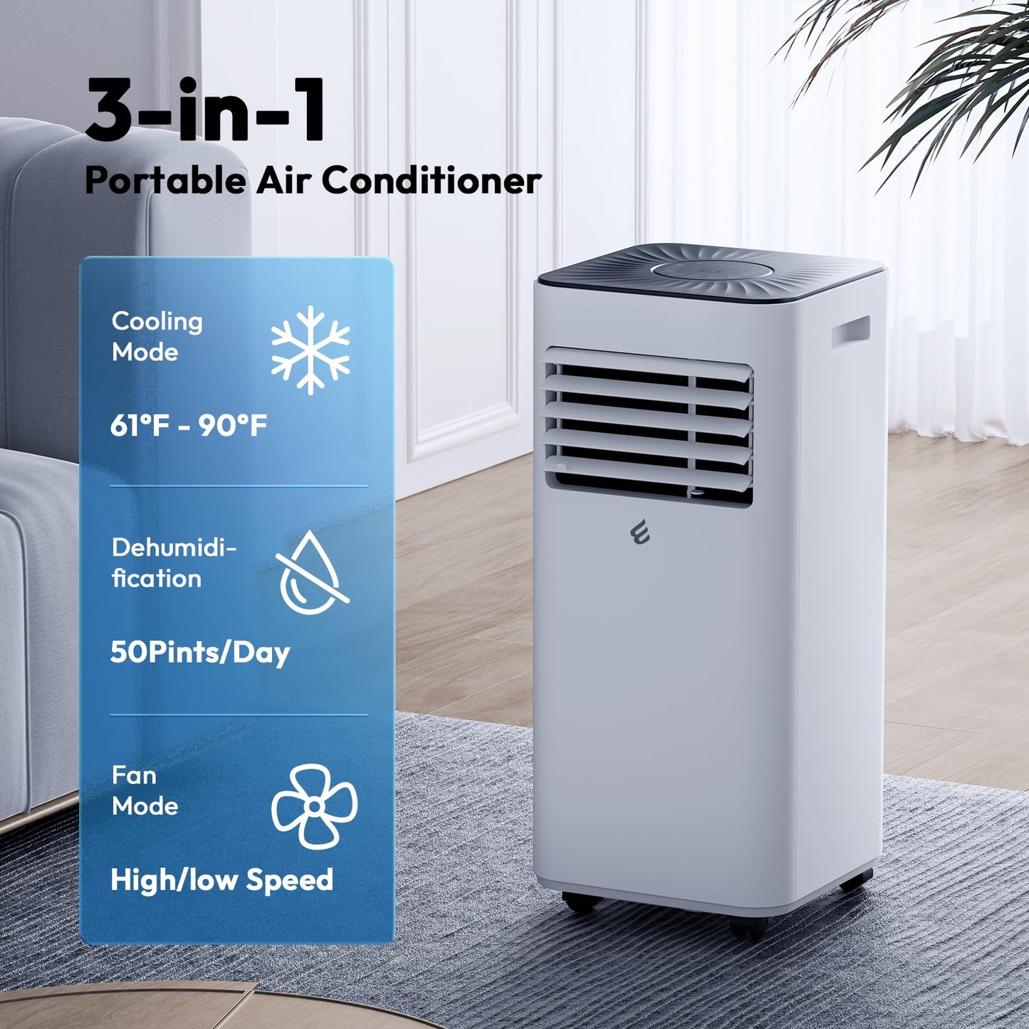 10,000 BTU Portable Air Conditioners, Portable AC With Remote for Room to 450 sq.ft 3 in 1 Air Conditioner With Dehumidification/Air Circulation/Timer And Window Kit