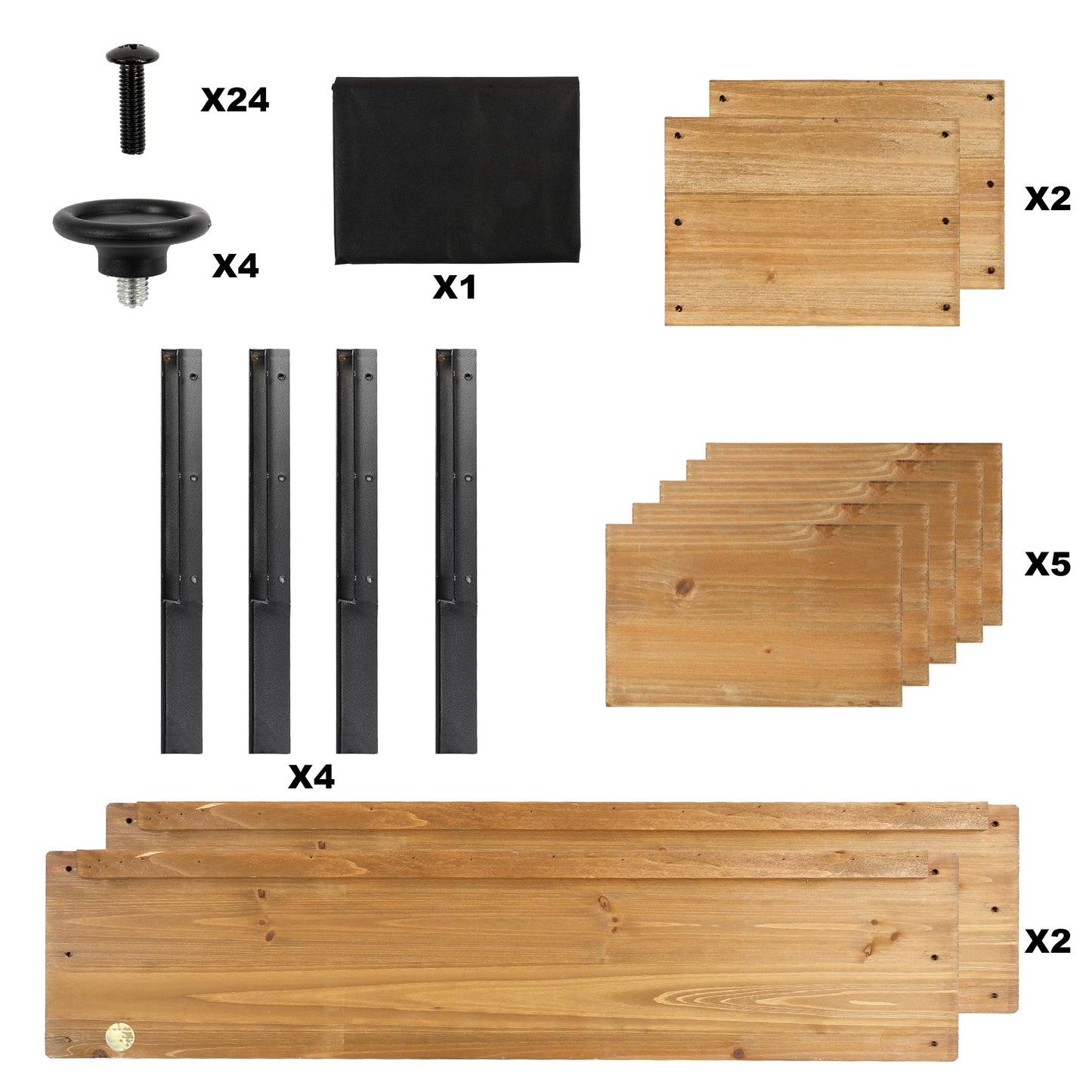 Borsynium Wooden Rectangular Flower Box with Low-Iron Legs, Planting Bed for Flowers and Vegetables, Suitable for Garden and Balcony. Dimensions:39.37 * 13.9 * 12.5 inches