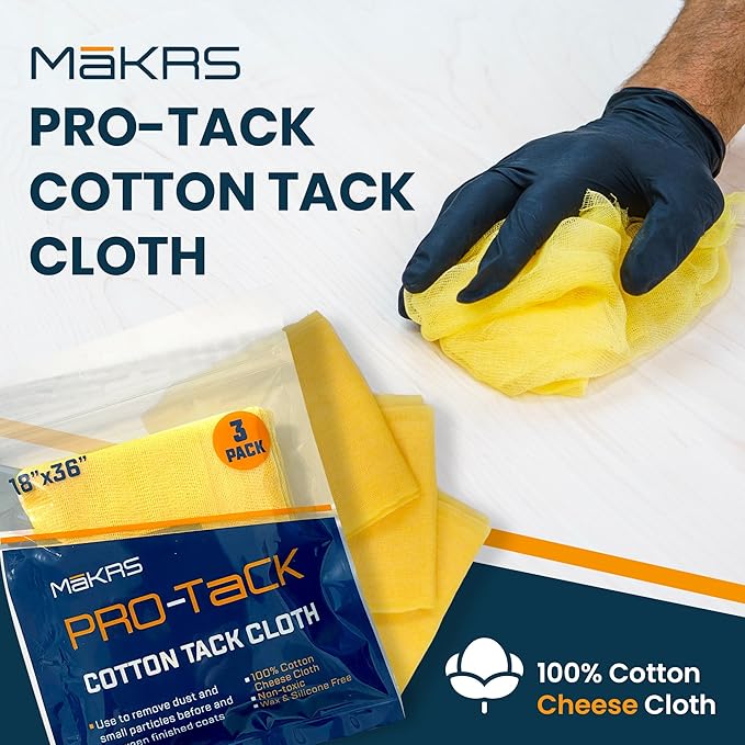 MāKRS 18" x 36" Pro-Tack Tack Cloth, Remove and Trap Dust Particles, 100% Cotton