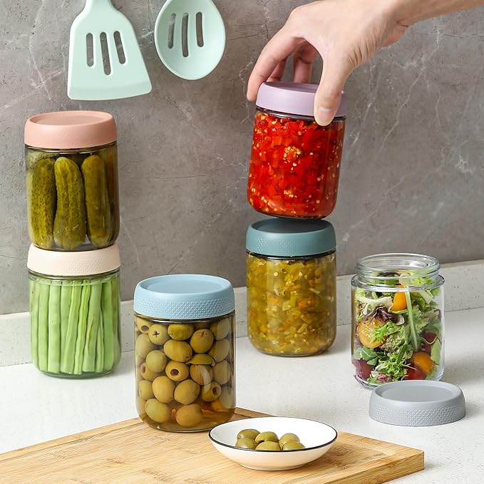 NETANY 12-pack 16oz Glass jars