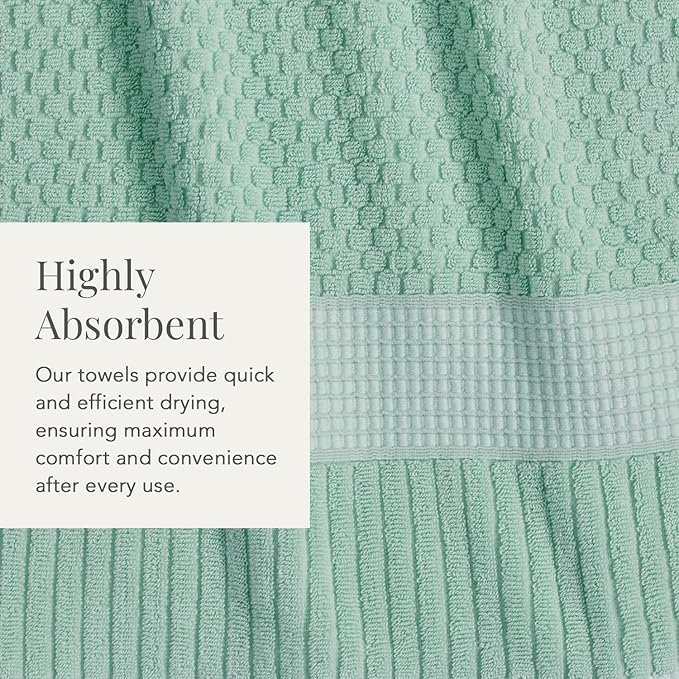 NY Loft 100% Cotton Towel Set| Super Soft & Absorbent Quick-Dry |Textured and