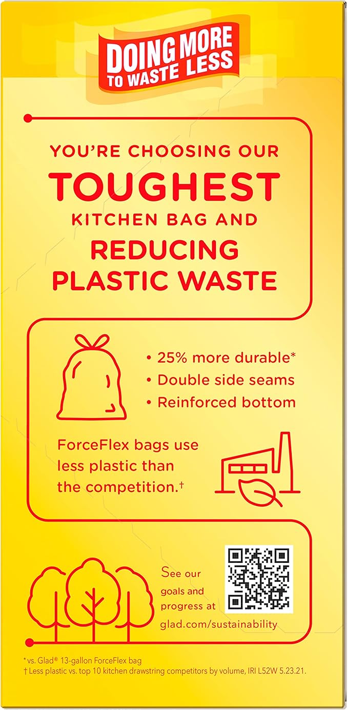 Glad Tall Kitchen Trash Bags 13 Gallon, MaxStrength Cherry Blossom Garbage Bags
