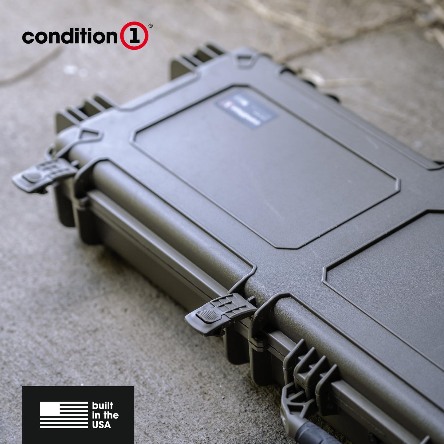 Condition 1 55" Long Gun Carrying Case Model 818 with Wheels, Rolling Hard Lockable Storage with Foam, IP67 Waterproof, TSA Friendly, Made in USA, 54.77"x16.50"x5.94"