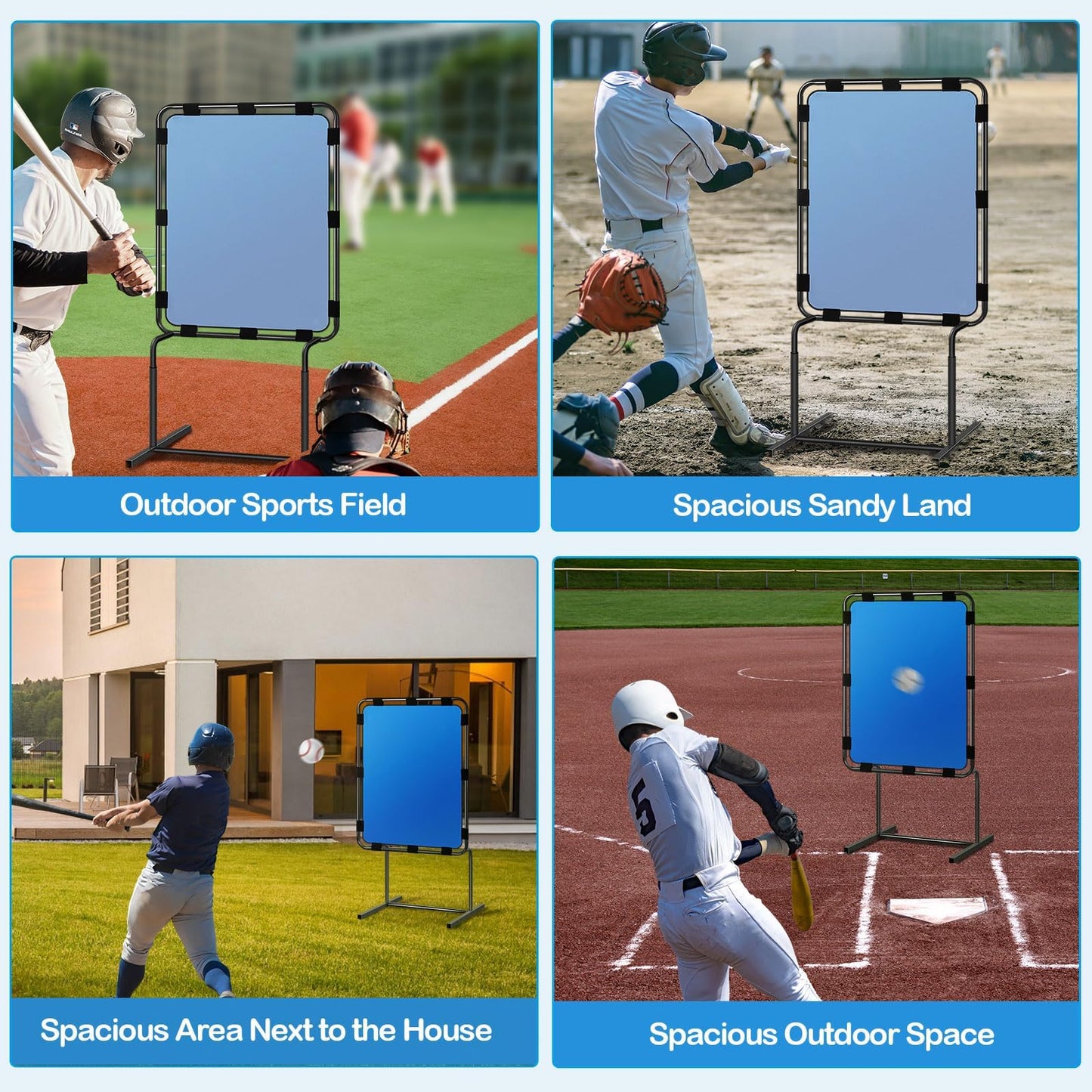 Baseball Strike Zone Target for Plastic Balls, Pitching Training Strike Zone, Height Adjustable, Ideal for Balls Training, Suitable for Indoors & Outdoors Various Occasions, Blue