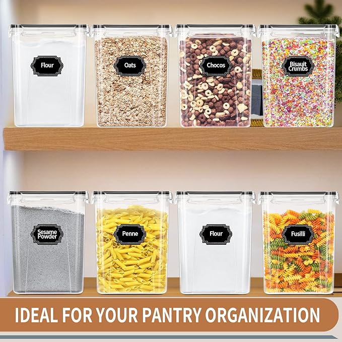 PRAKI Large Airtight Food Storage Containers 5.2L / 195oz, Baking Supplies