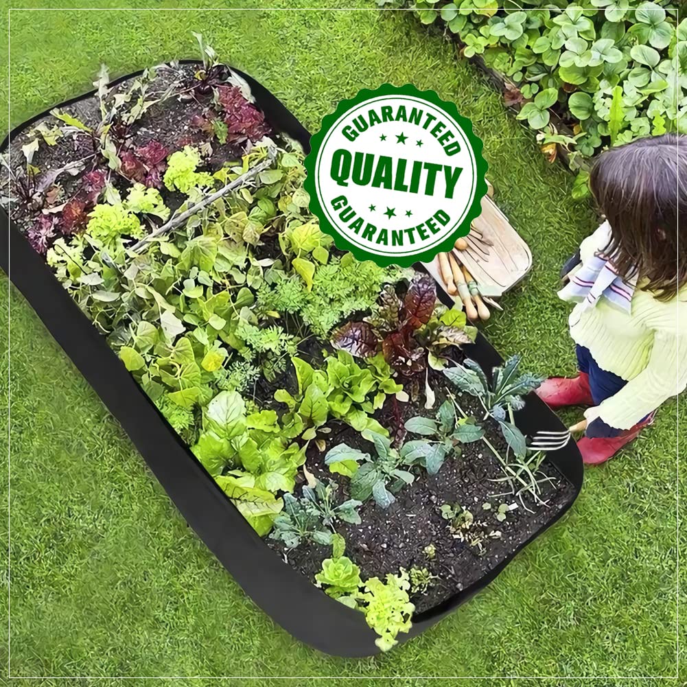 Roveinsia Fabric Raised Garden Bed, 58 Gallon 2 Grids Rectangle Garden Grow Bags, 2x4 FT Breathable Planter Raised Beds for Growing Vegetables Flowers Herb, Raised Planters for Outdoor Plants