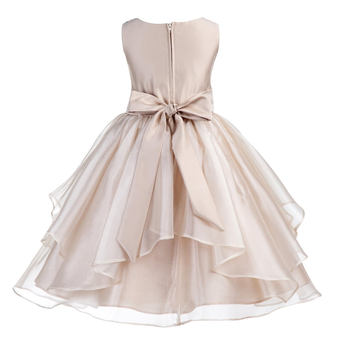 ekidsbridal Asymmetric Ruffled Organza Sequin Flower Girl Dress Toddler Girl Dresses 012S 12