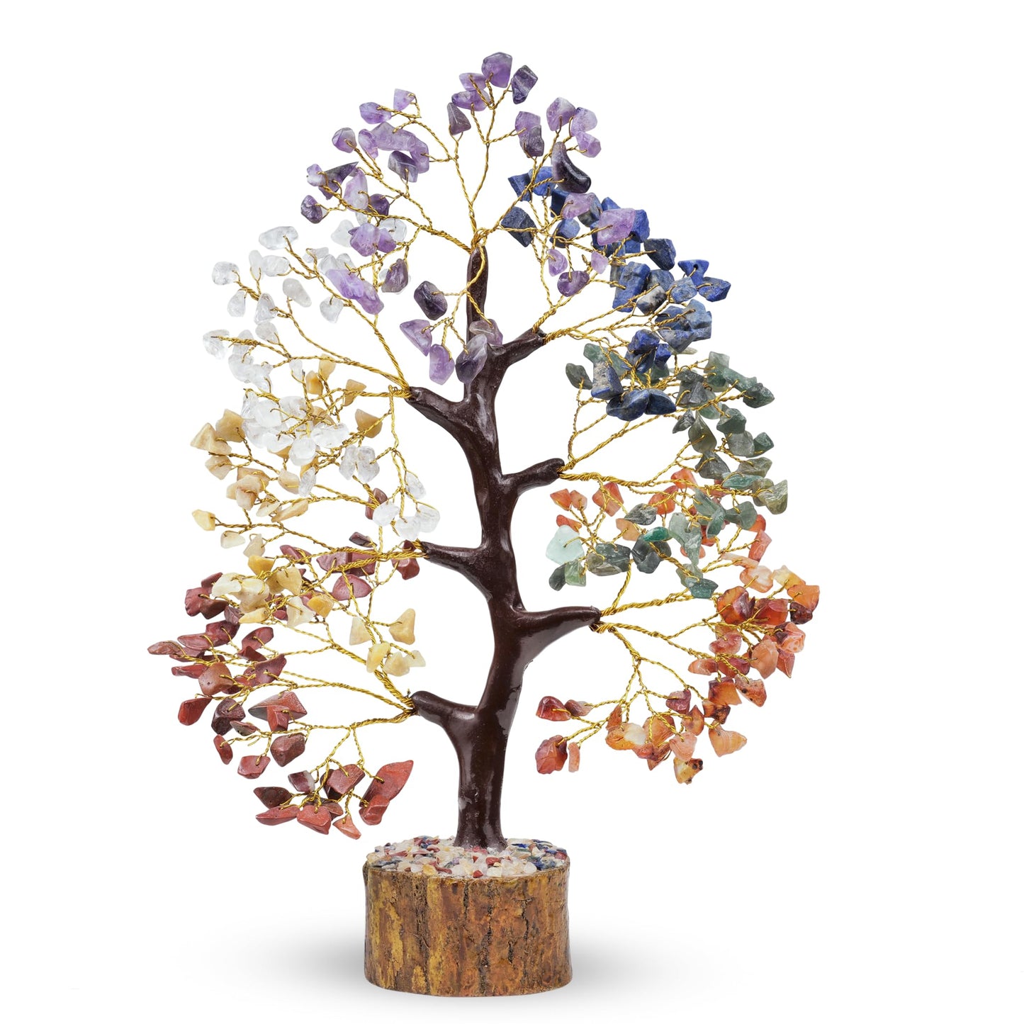 YATHABI 7 Chakra Tree of Life Decor - Crystal Tree - Feng Shui Decor - Crystal Bonsai Tree - Gem Tree - Gemstone and Crystals - Spiritual Tree - Chakra Stones - Crystal Gifts - Birthday Gift for Women