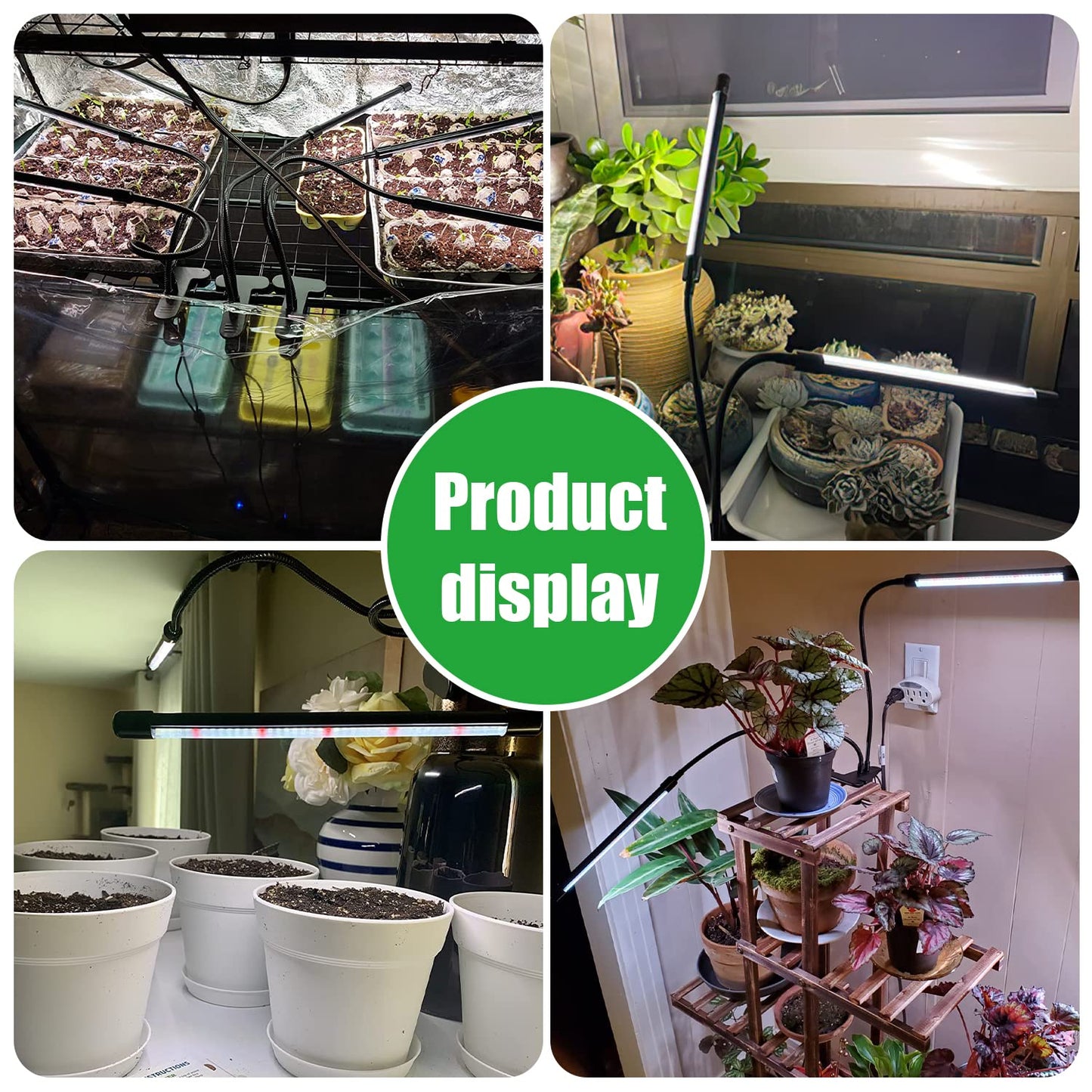 Grow Lights for Indoor Plants, Upgrade 84 LEDs Clip Plant Lights, Full Spectrum LED Plant Growing Lamps with Flexible Gooseneck, 3/9/12H Timer, 3 Spectral Modes, 10 Dimmable Levels (2 Head 1 Pack)
