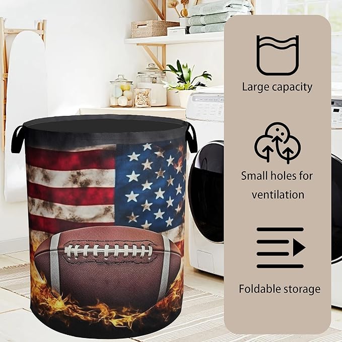 Football Large Clothes Hamper Bag