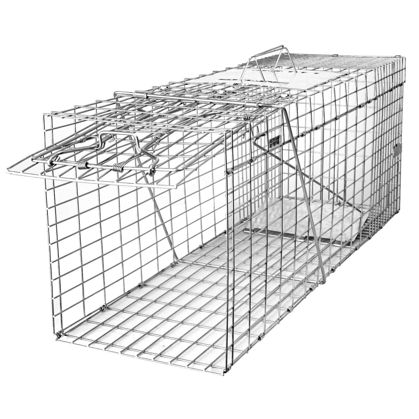 SZHLUX 32" Live Animal Cage Trap, Heavy Duty Folding Raccoon Traps, Humane Cat Trap for Stray Cats, Raccoons, Squirrel, Skunk, Mole, Groundhog, Armadillo, Rabbit, Catch and Release(SZ-HXL8130-NEW).