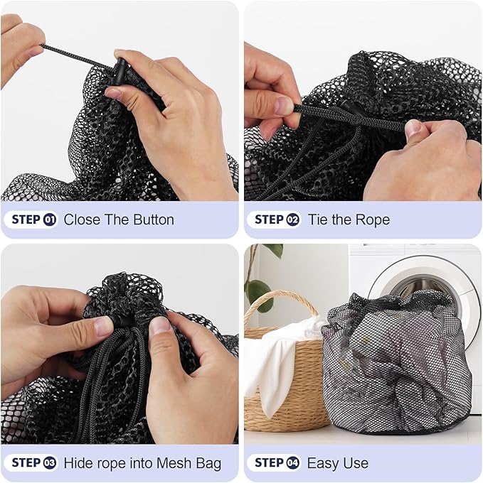 3Pcs Mesh Laundry Bags Washing Machine Mesh Wash Bags Jumbo