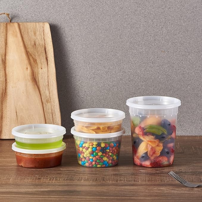 32oz Plastic Deli Containers, 24 Sets