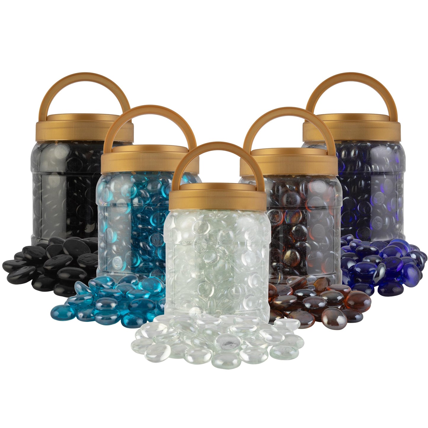 Pure Garden 10lb Fire Pit Glass Rocks, Clear