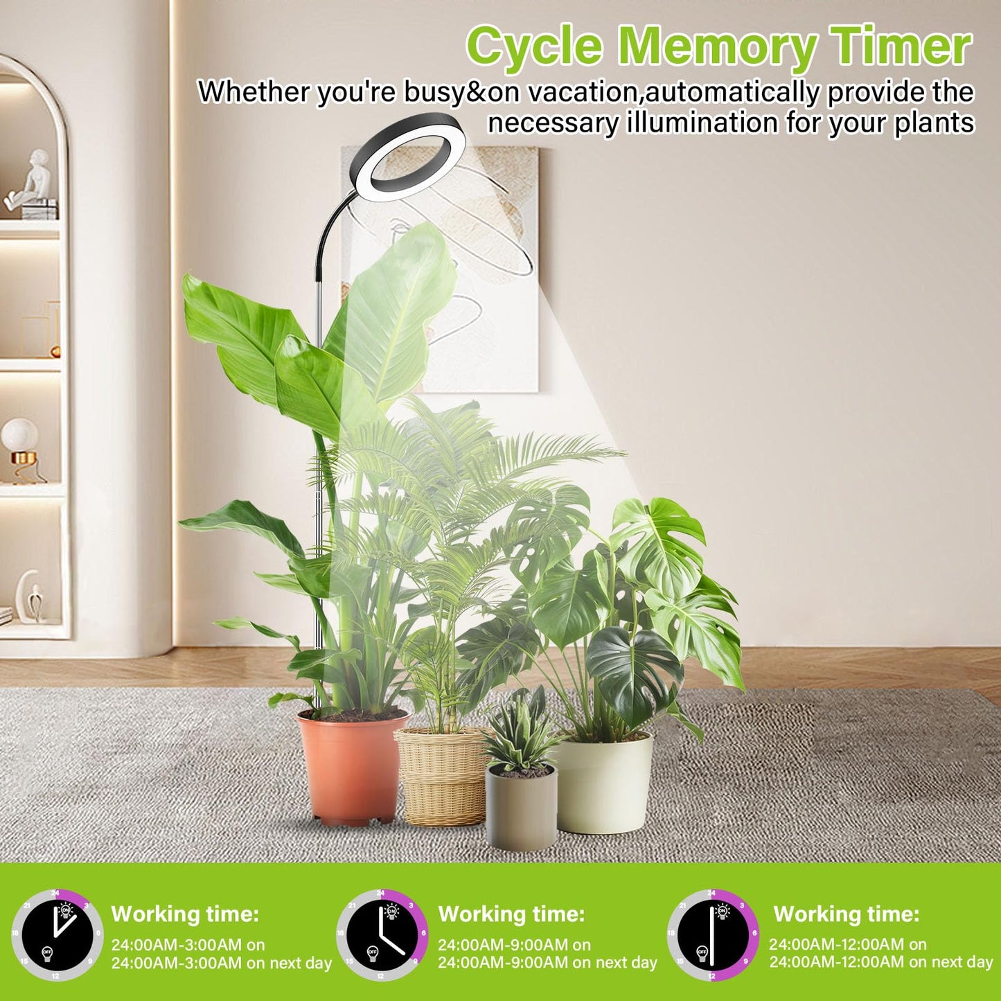 YZIXNUY Grow Lights for Indoor Plants, Full Spectrum Plant Lights for Indoor Growing with 3/9/12H Auto Timer, 3 Spectrum Modes, 10-Level Dimmable, 68" Height Adjustable for Growing Large Tall Plants