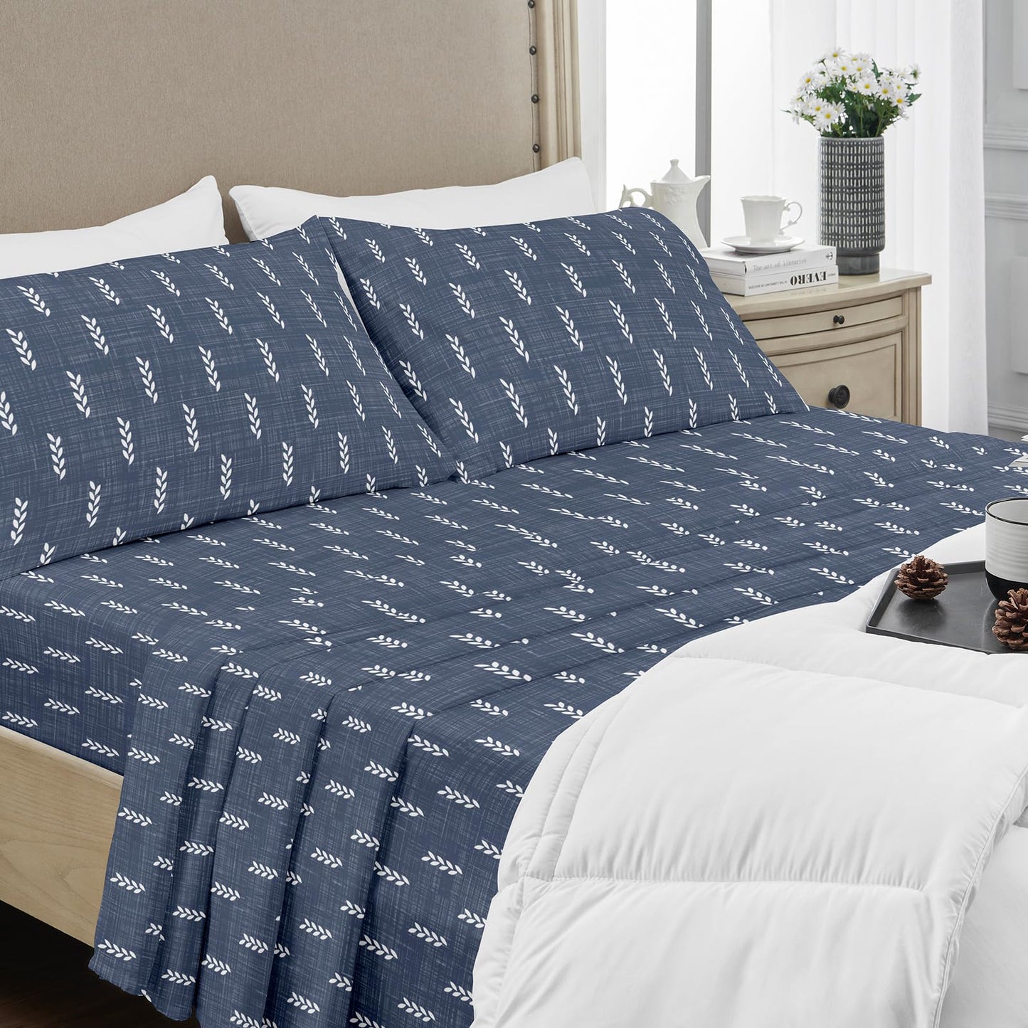 YIYEA Twin Sheets Set, Premium Double Brushed Microfiber Bed Sheet Set for All Season, Soft Breathable, 16" Deep Pocket, Shrinkage and Fade Resistant, 3PC, Twin