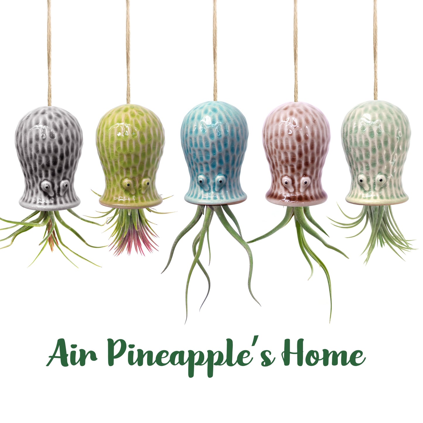 GNILINY Octopus Air Plant Holder - 5 Pack Resin Hanging Stand for Home Decor, Cute Hanger for Air Plants/Succulent, Octopus Decor for Living Room/Office