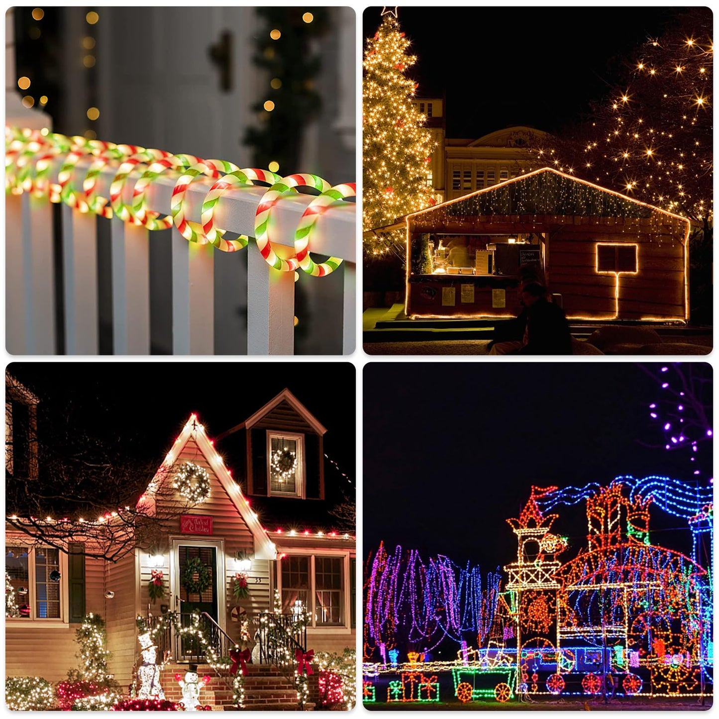 Vigdur Christmas Candy Cane Lights - 18FT LED Candy Cane Rope Lights Outdoor Waterproof Decorative Christmas Lights for Holiday Party Home Patio Indoor Xmas Decorations(216 LEDs)