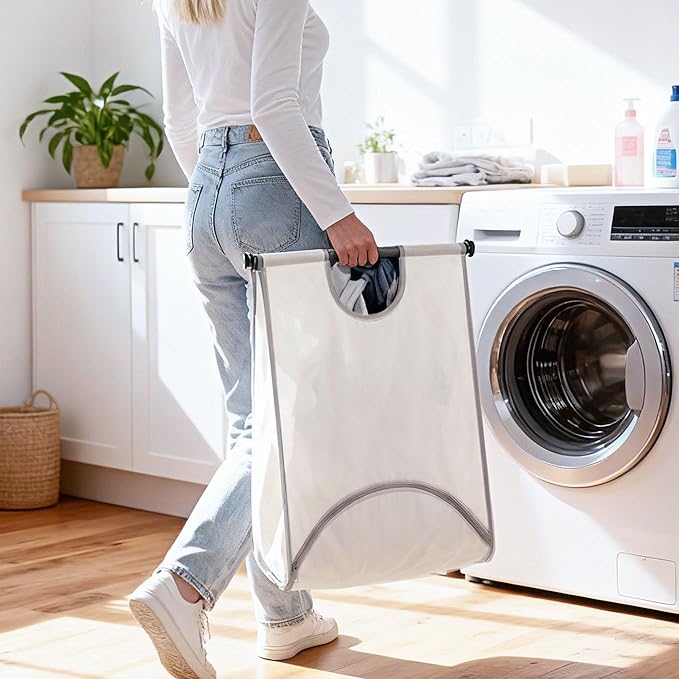 STORAGE MANIAC Wall Mount Laundry Hamper, Hanging Laundry Bag