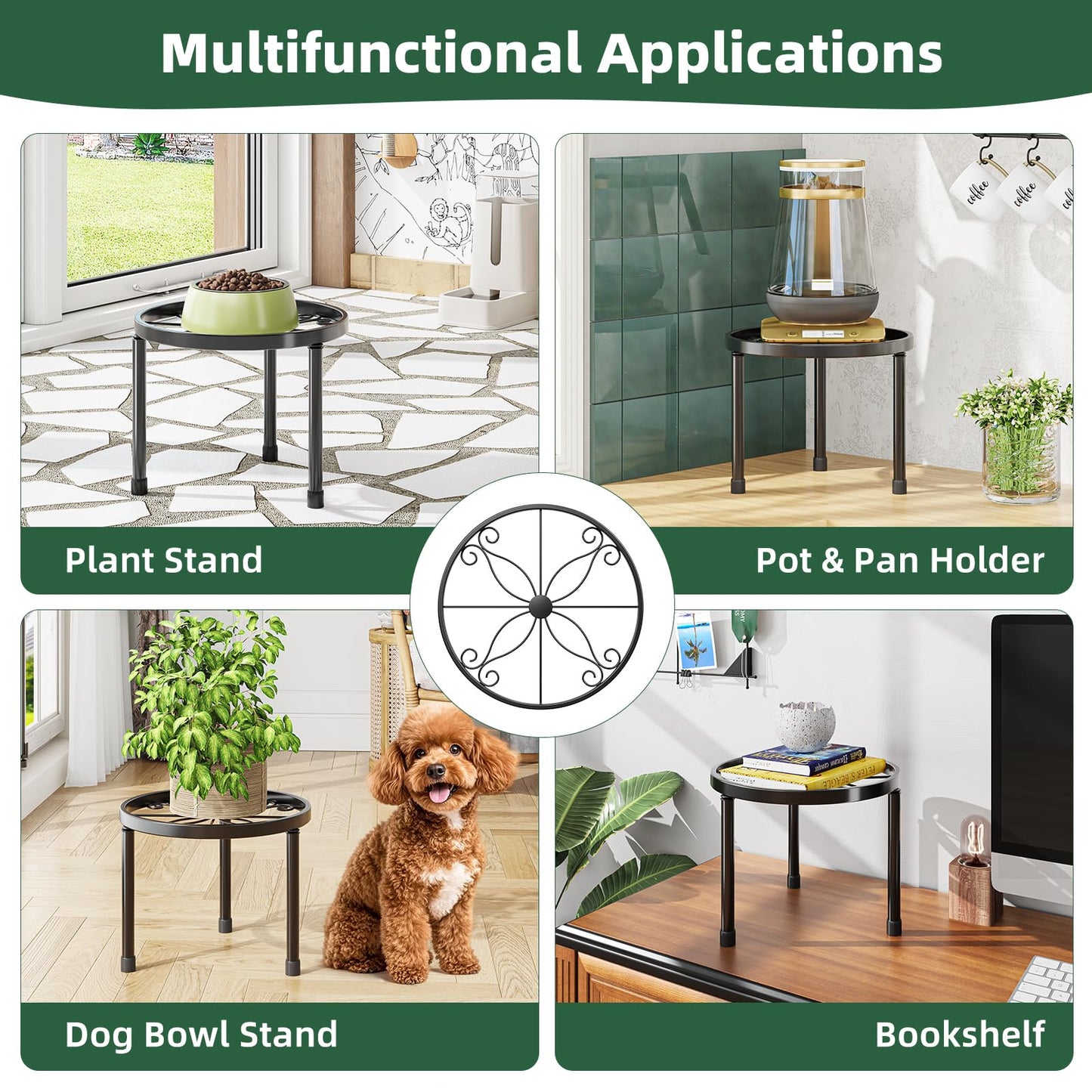 Simple Trending Metal Plant Stand Indoor Outdoor, Heavy Duty Flower Pots Stand, Anti-Rust Iron Plant Pot Shelf Holder for Multiple Plant (5 Pack Black)