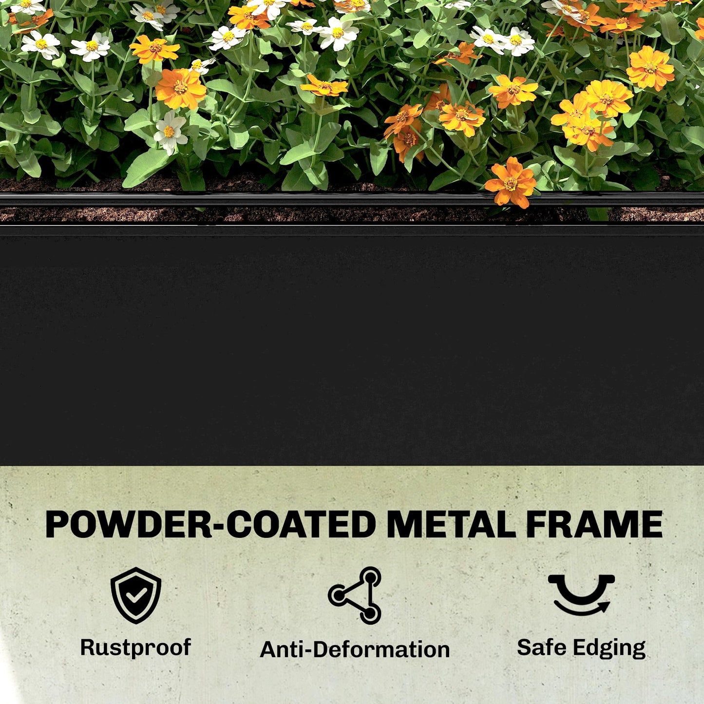 Outsunny Raised Garden Bed with Flip-Up Greenhouse Cover, Metal Elevated Garden Bed with Legs and Drainage Hole, Outdoor Raised Planter Box for Vegetables Herbs Flowers, 39.4" x 18.9" x 52.8", Black