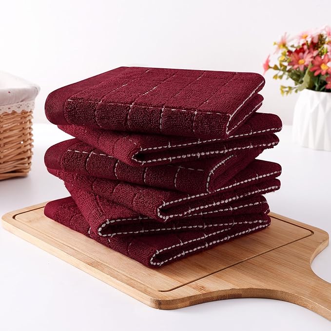Homaxy 100% Cotton Terry Kitchen Dish Cloths, Ultra Soft and Absorbent Dish