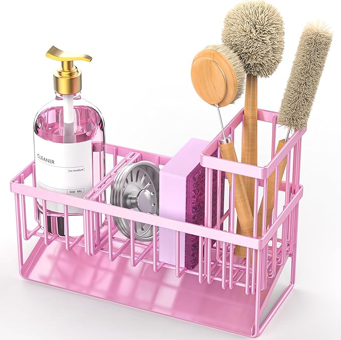 Cisily Pink Kitchen Sink Caddy Organzier