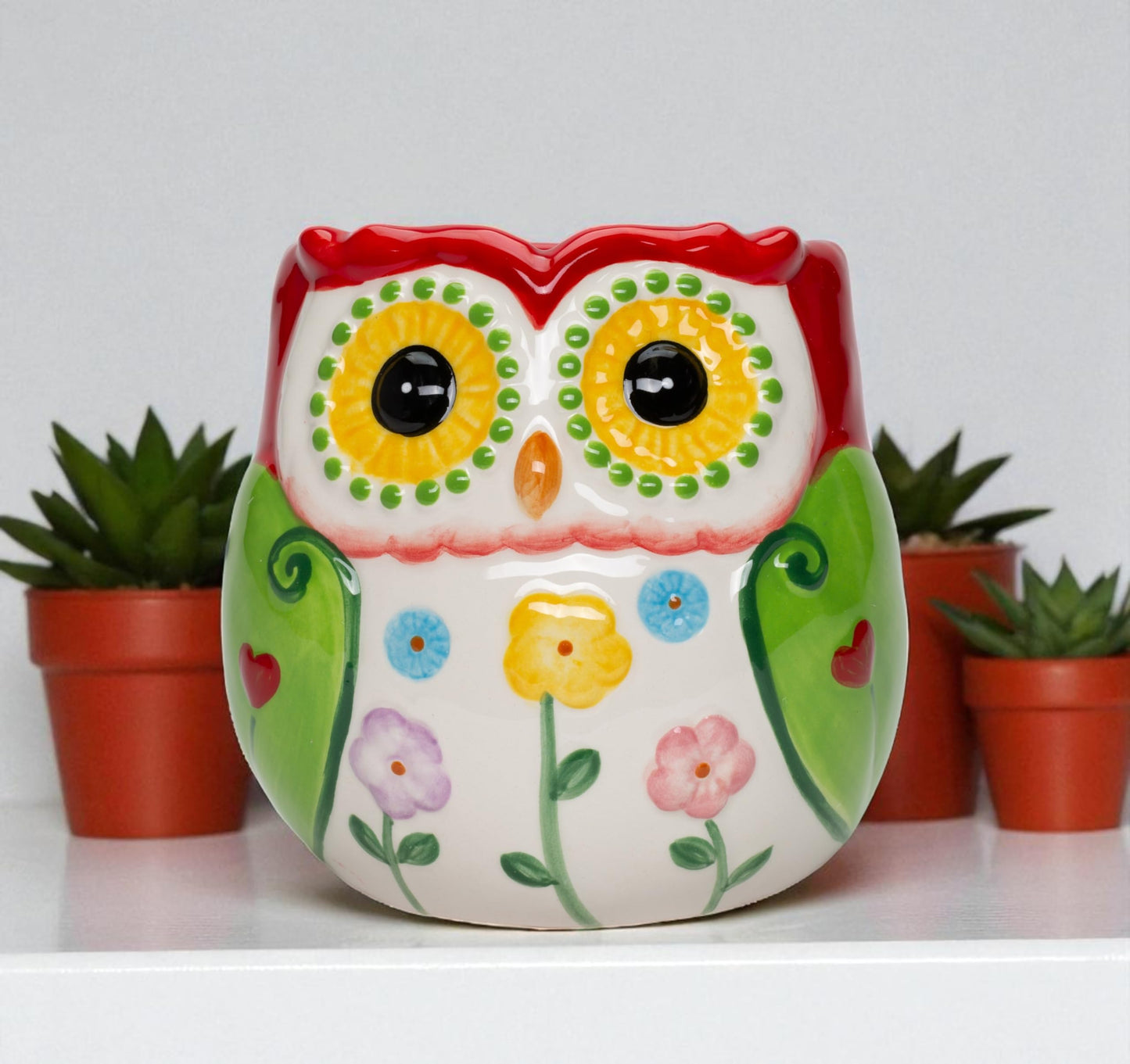 Cosmos Gifts 21149 Mini Colorful Owl Planter Pot Holder/Candy Bowl Holder 4"H