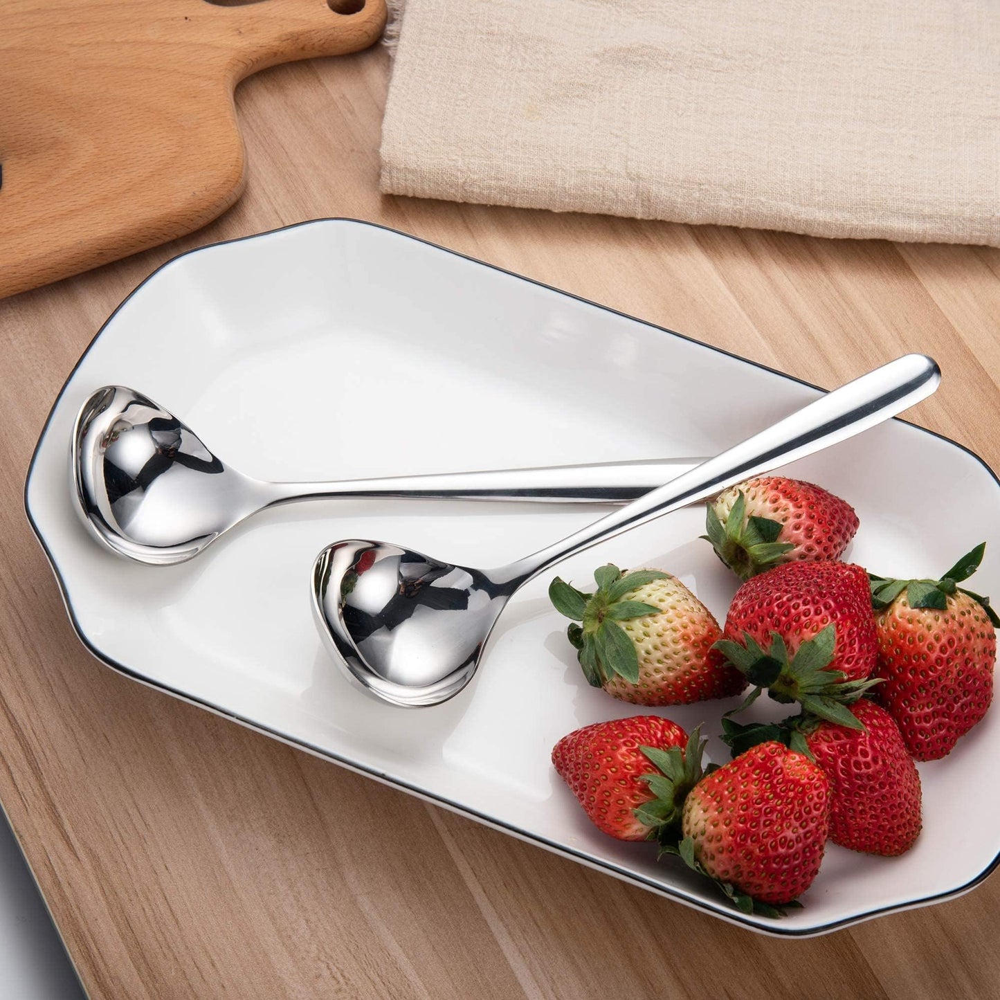 IMEEA 8-Inch Gravy Ladle SUS304 Stainless Steel Serving Ladle, Set of 4