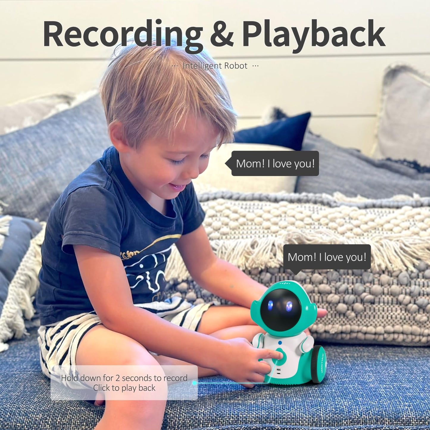 GILOBABY Robot Toys, Rechargeable Smart Talking Robots for Kids, Intelligent Robot with Voice Controlled Touch Sensor, Singing, Dancing, Recording, Repeat, Birthday Gifts for Boys Ages 6+ Years