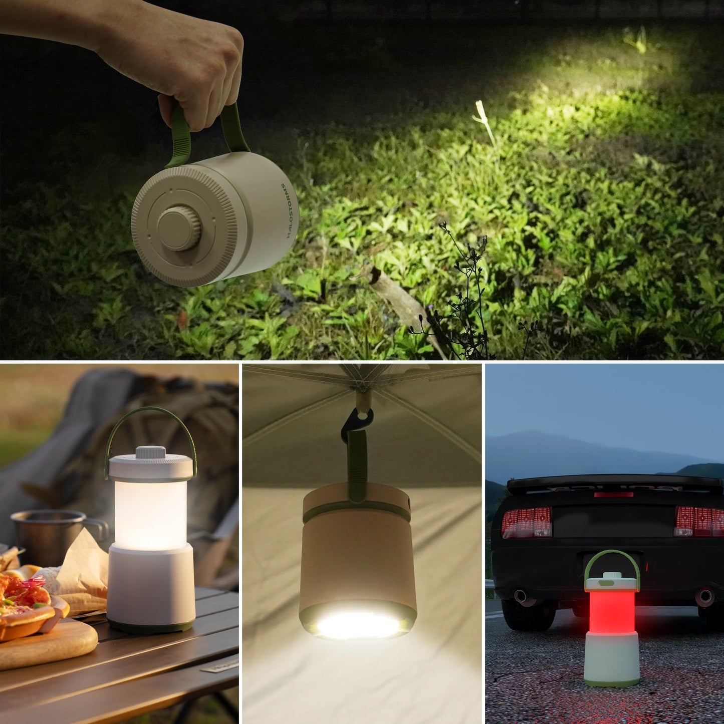 HALOSTORMS 4PK LED Camping Lantern Rechargeable, 800LM, 230Hours Runtime, 5 Modes Camping Light with Red Light, IPX4 Waterproof Lantern Flashlight for Hurricane,Emergency,Power Outages,Home,Hiking