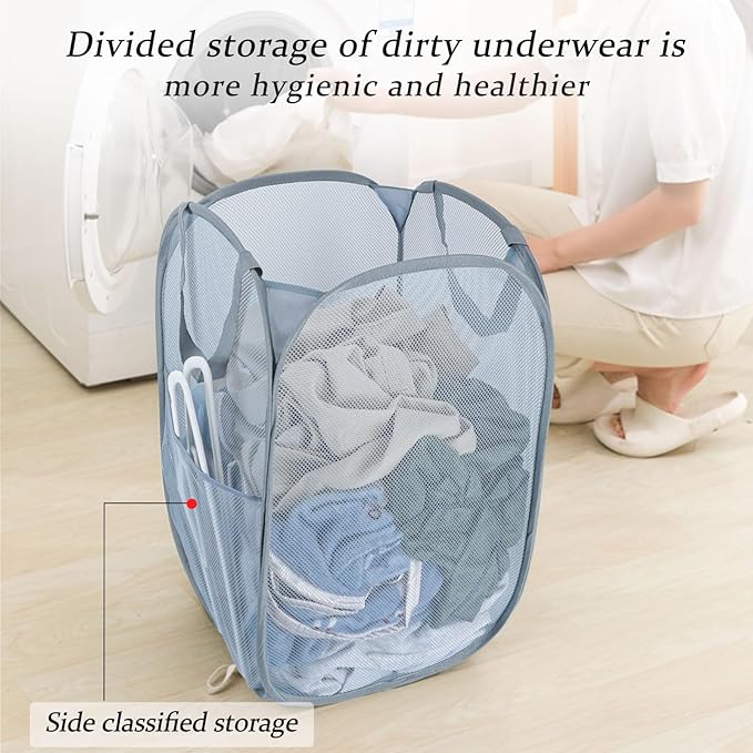 Upgraded 100L Extra Large Collapsible Laundry Baskets, 2 Pack XL Mesh Pop Up