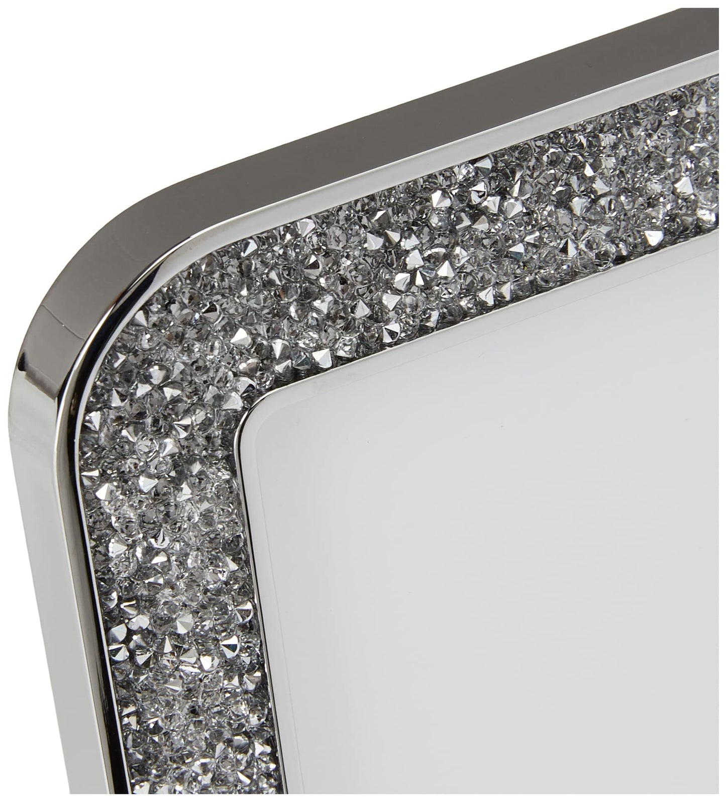 SWAROVSKI Minera Picture Frame, Silver-Tone Metal Picture Frame with Clear Swarovski Crystal Accents, For Pictures Measuring 4 x 6 Inches, Part of the Swarovski Minera Collection