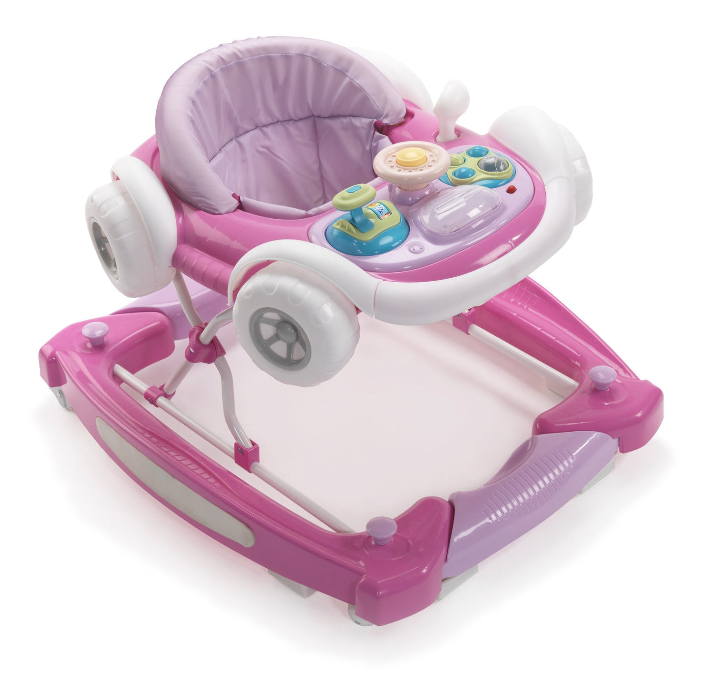 MyChild Coupe 2-in-1 Baby Walker Pink - Activity Centre Baby Walker - Easy compact fold Frame for Storage - 6 Months + Anti Fall Blocks for Extra Safety and 3 Height Adjustment