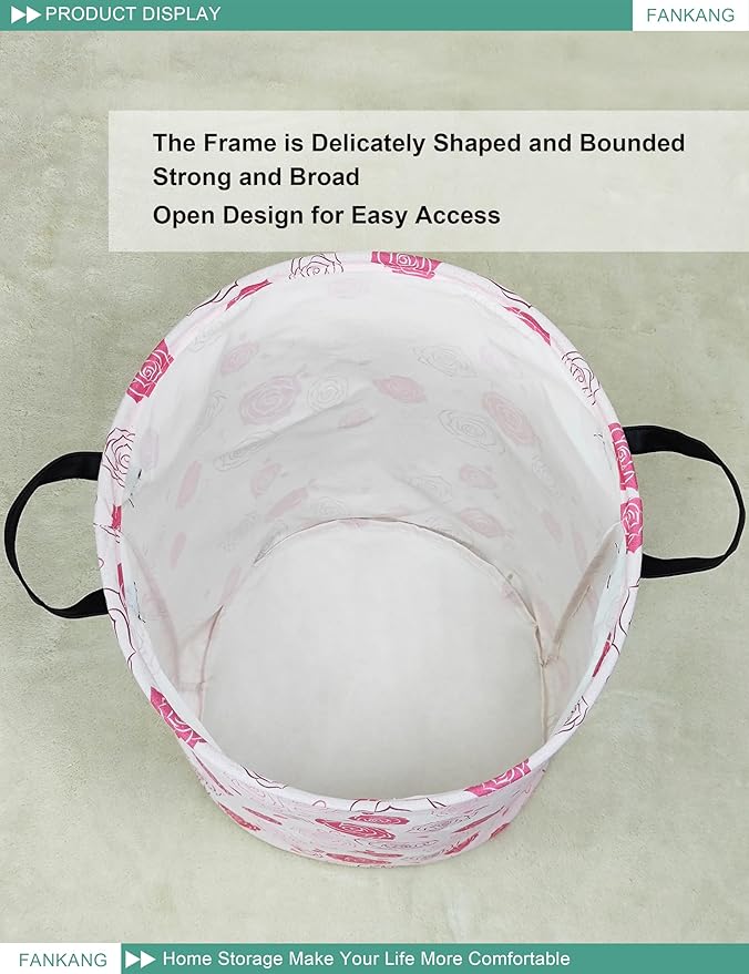 FANKANG Storage Basket, Nursery Hamper Canvas Laundry Basket Foldable